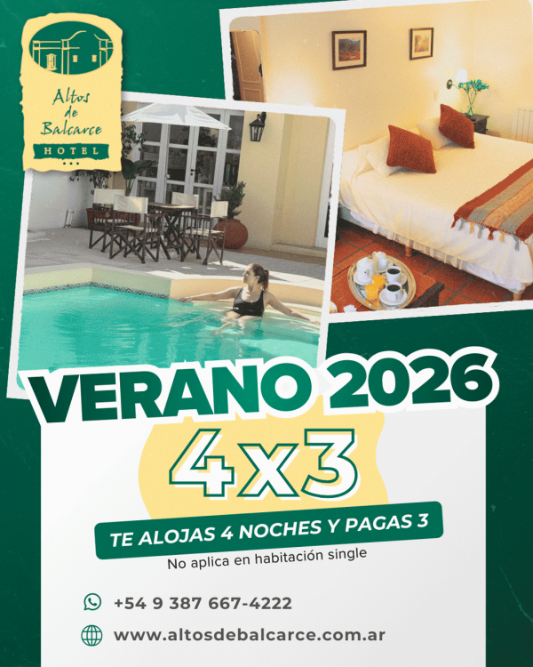 Hotel Altos de Balcarce • Promoción Verano 2026 4x3